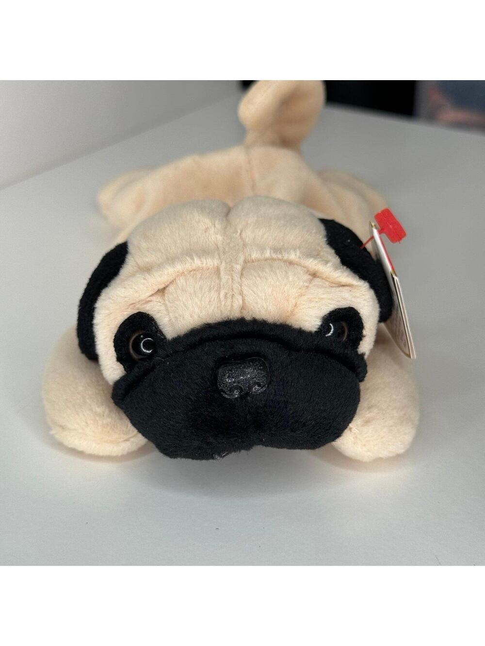 Ty Beanie Baby "Pugsly", the Pug dog - 5th Gen Swing Tag